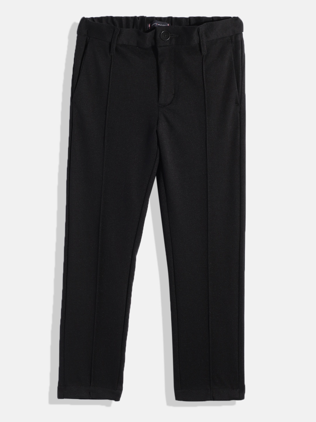 

Tommy Hilfiger Boys Black Solid Pleated Chinos