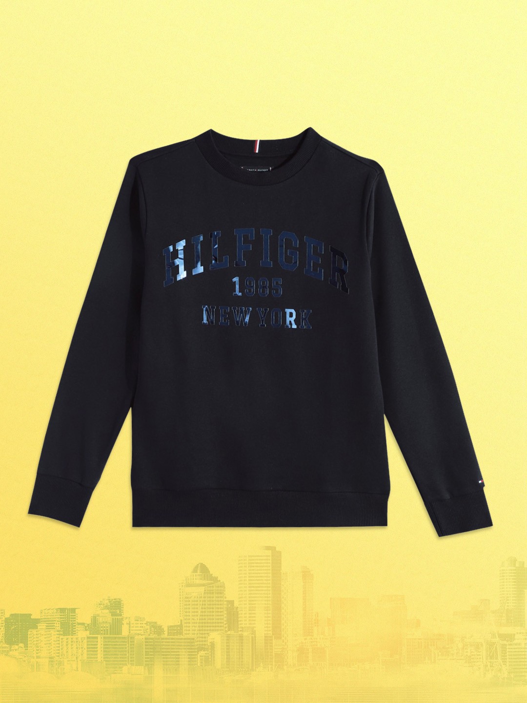 Tommy Hilfiger Boys Navy Blue Brand Logo Printed Sweatshirt