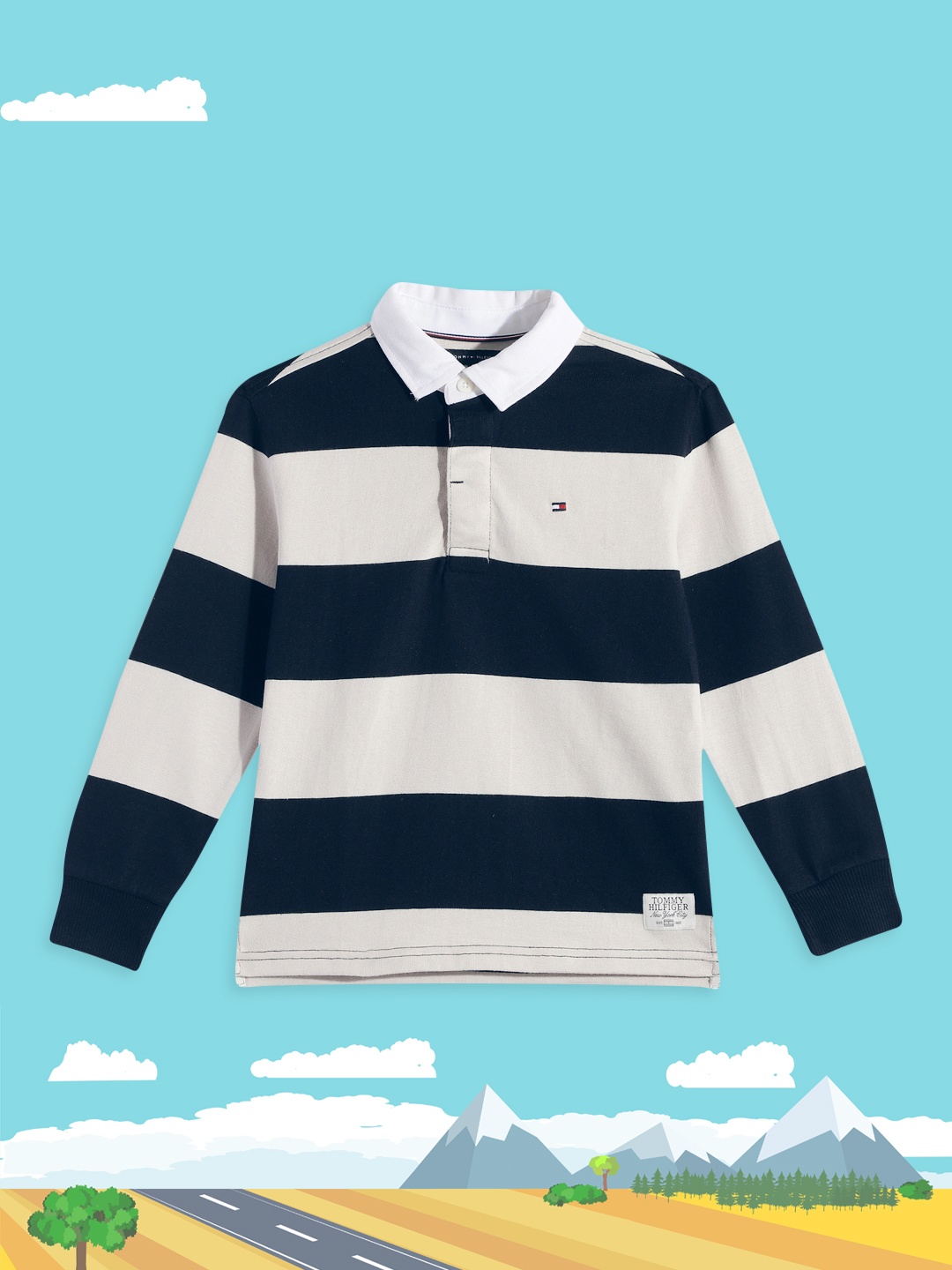 

Tommy Hilfiger Boys Navy Blue Organic Cotton Striped Sweatshirt