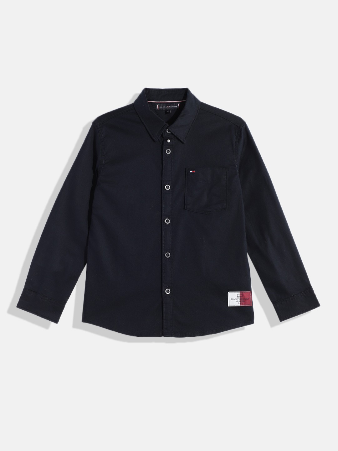 

Tommy Hilfiger Boys Navy Blue Solid Casual Shirt