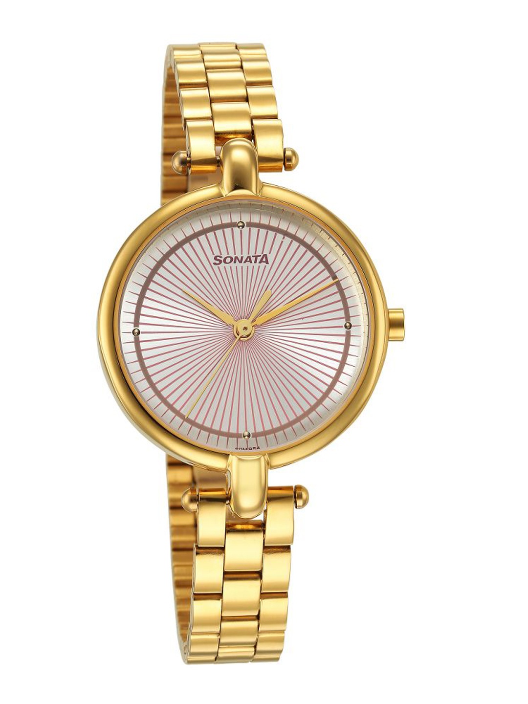 

Sonata Women Brass Dial & Stainless Steel Bracelet Style Straps Analogue Watch 87043YM01W, Silver