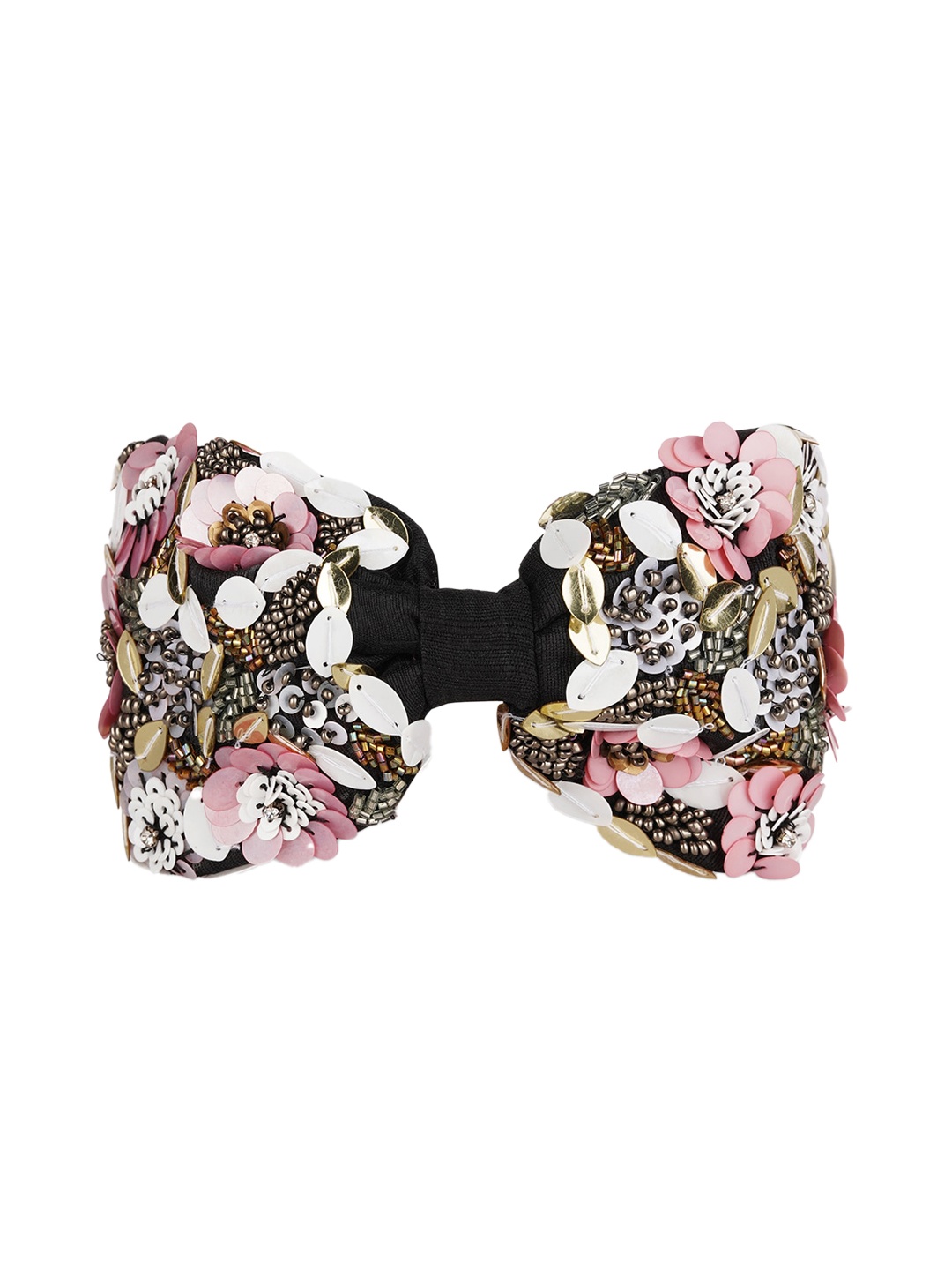 

MISSY Women Pink & Black Embellished Hairband