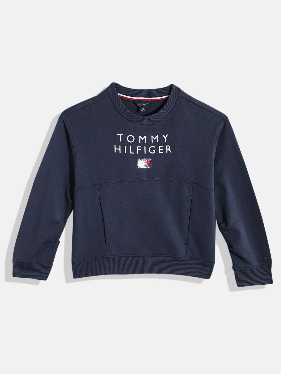 

Tommy Hilfiger Girls Brand Logo Printed Sweatshirt, Blue