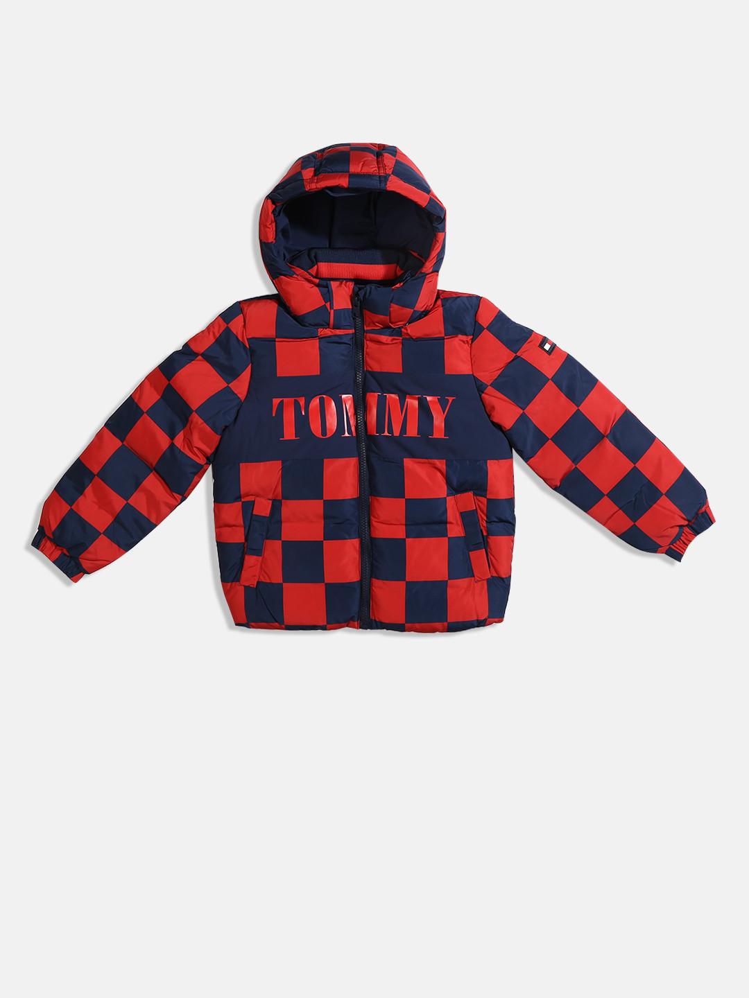 

Tommy Hilfiger Boys Checked Puffer Jacket, Red