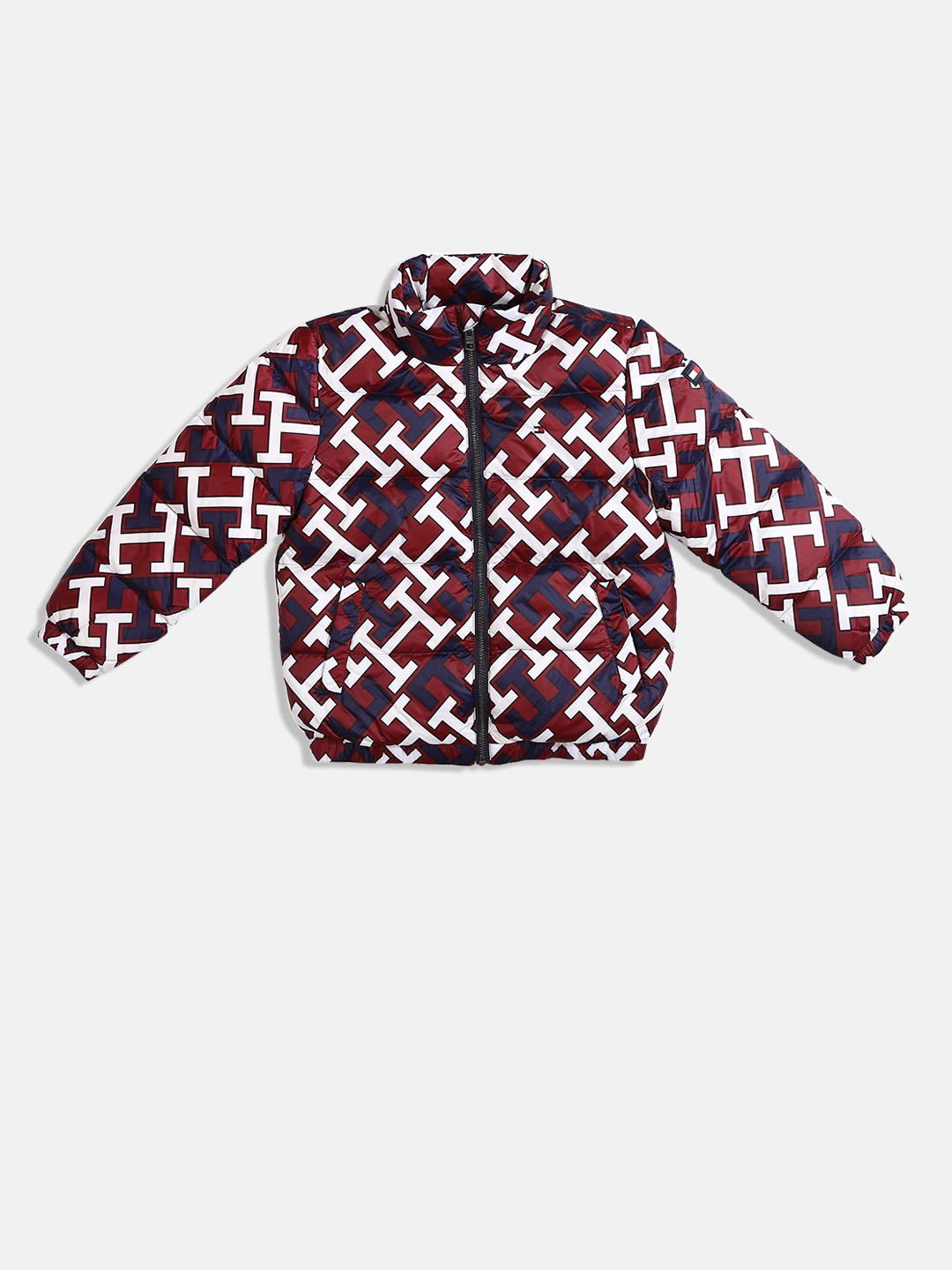

Tommy Hilfiger Boys Brand Logo Printed Puffer Jacket, Multi