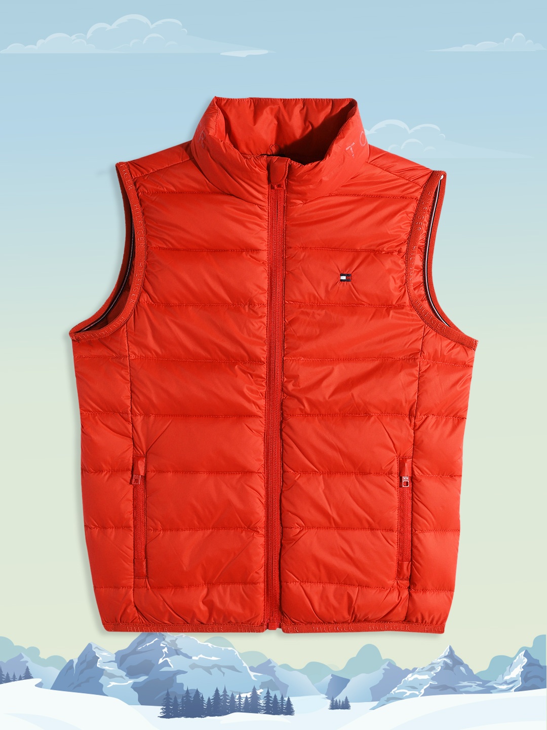

Tommy Hilfiger Boys Red Solid Polyamide Water Repellent Puffer Jacket