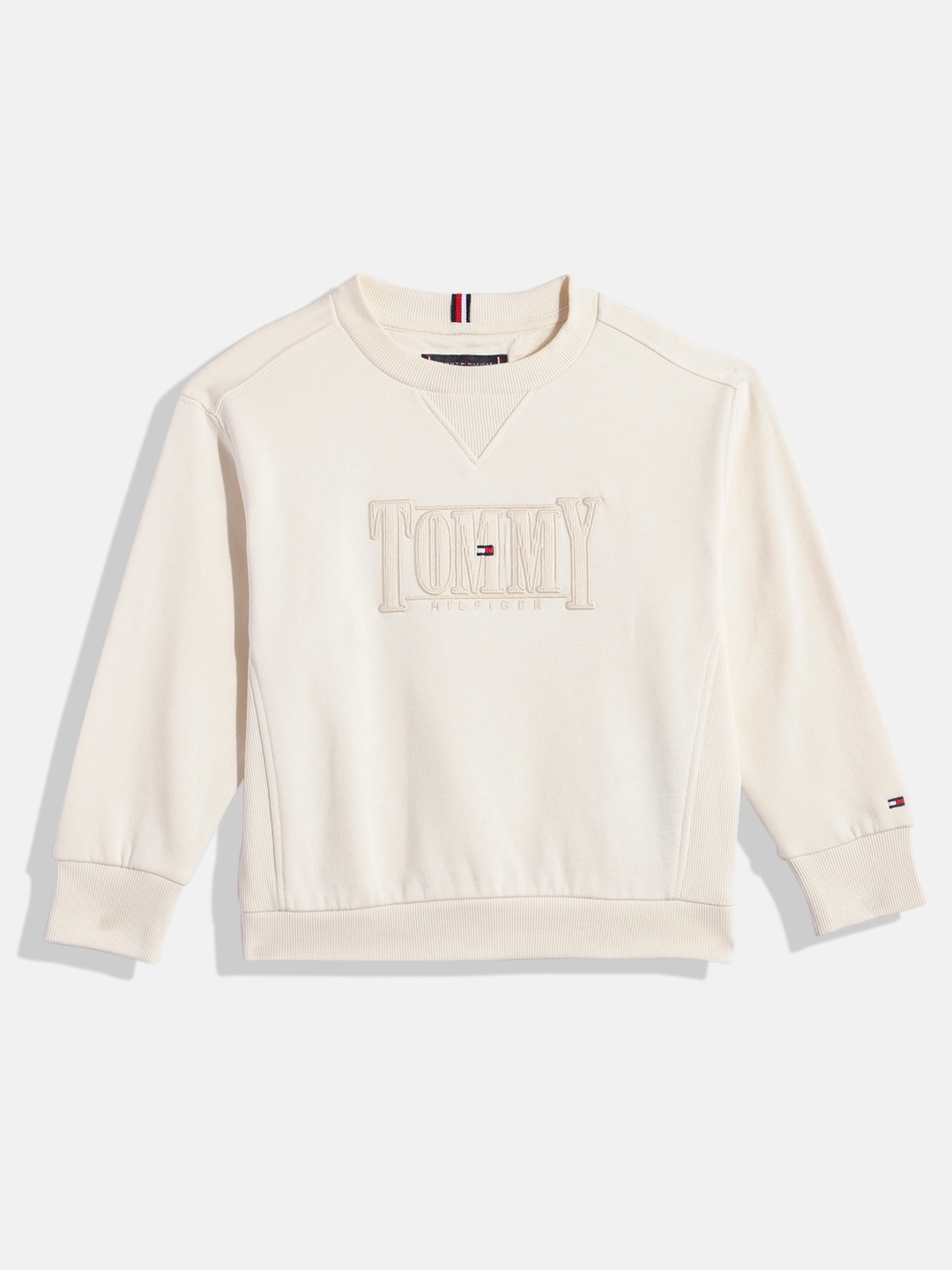 

Tommy Hilfiger Boys Brand Logo Embroidery Sweatshirt, Beige