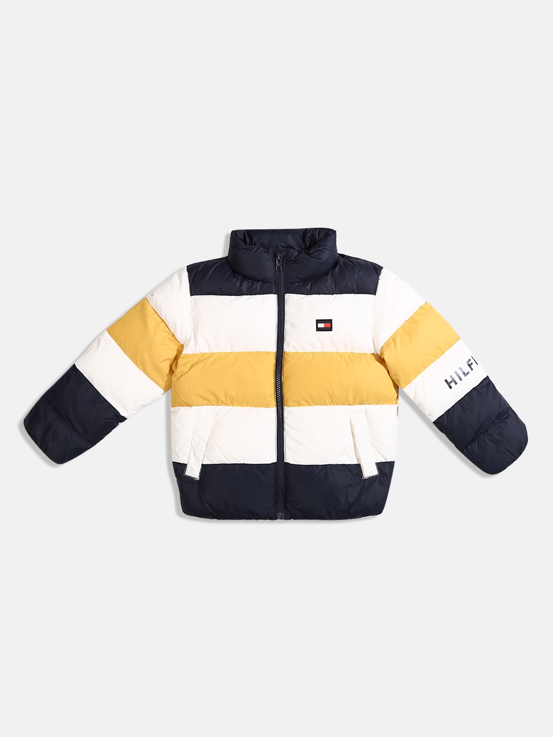 

Tommy Hilfiger Boys Striped Puffer Jacket, White