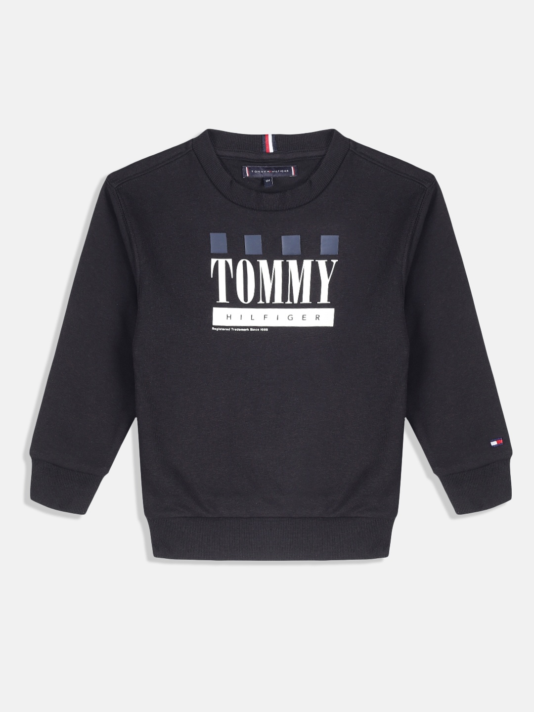 

Tommy Hilfiger Boys Black Brand Logo Printed Sweatshirt