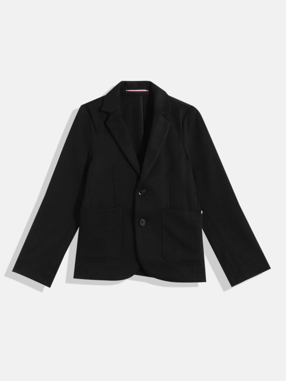 

Tommy Hilfiger Boys Black Solid Single Breasted Jersey Blazer