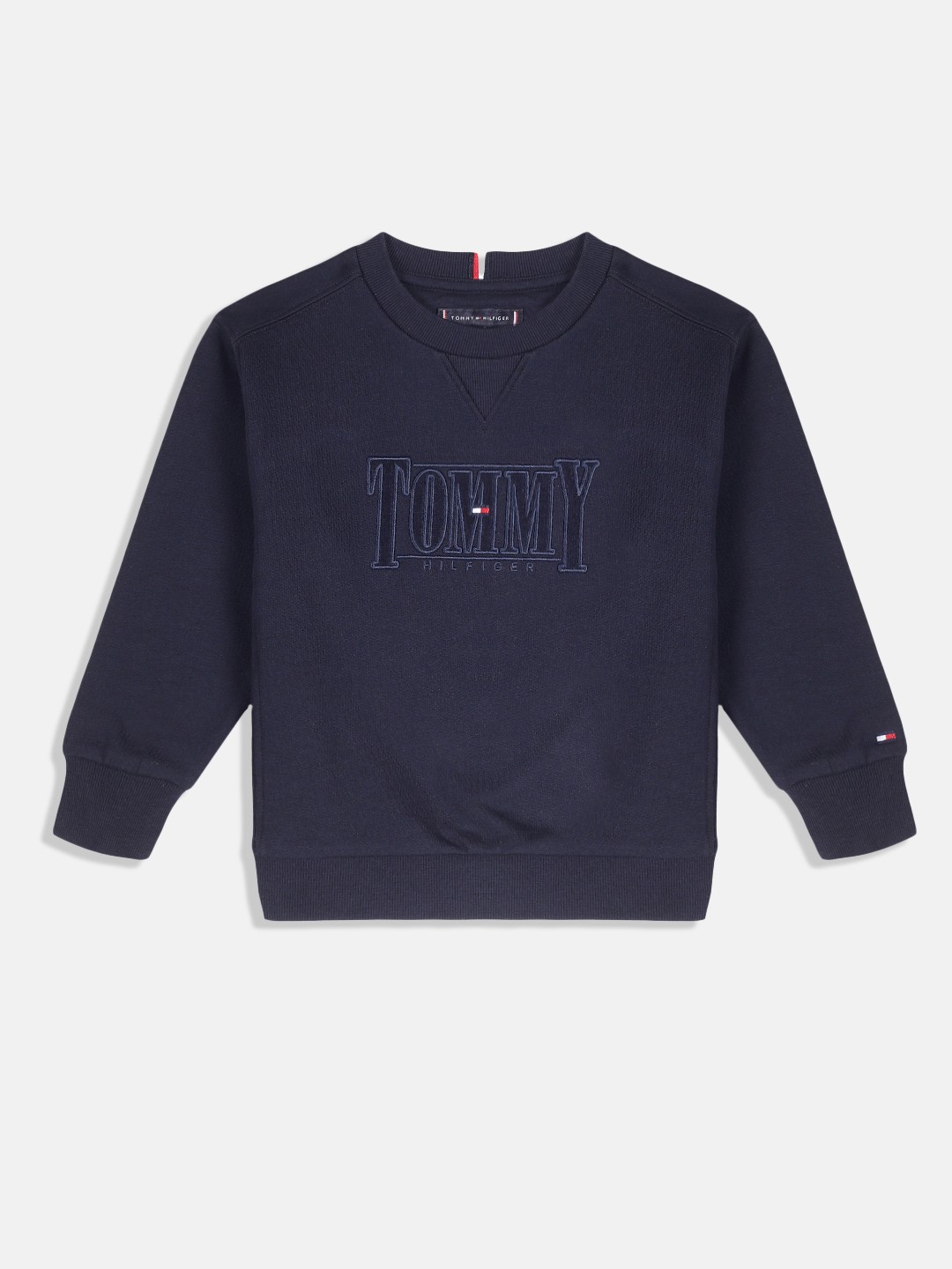 

Tommy Hilfiger Boys Navy Blue Logo Self Design Sweatshirt