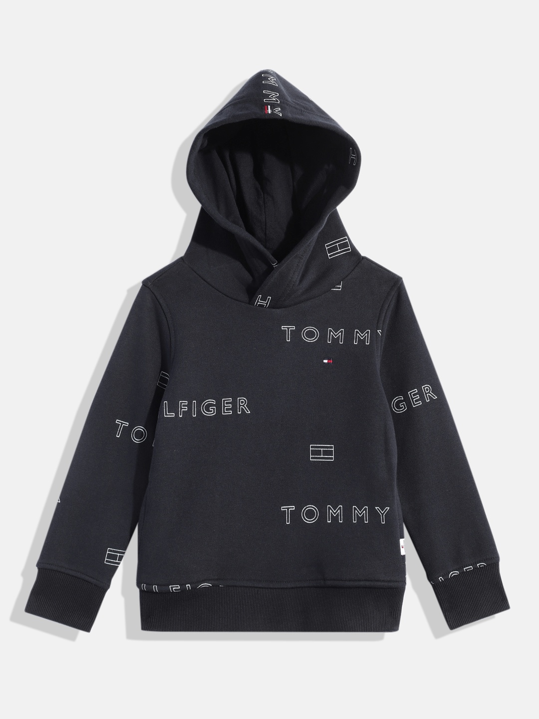 

Tommy Hilfiger Boys Printed Hooded Sweatshirt, Navy blue