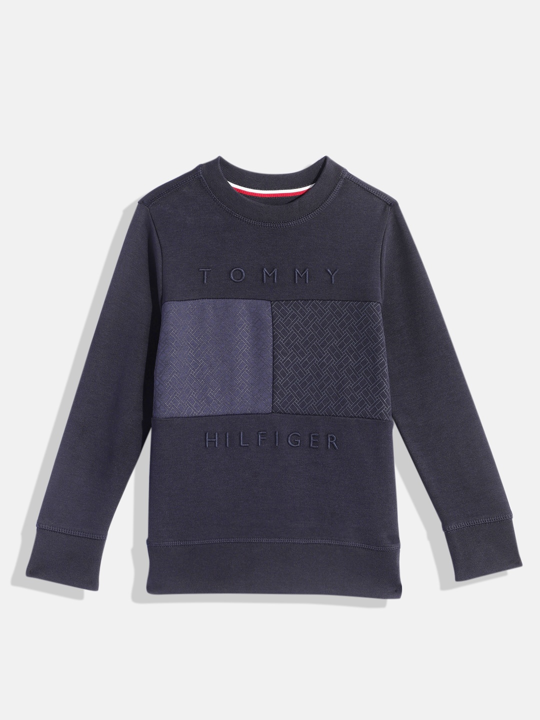 

Tommy Hilfiger Boys Printed with Brand Logo Embroidery Sweatshirt, Navy blue