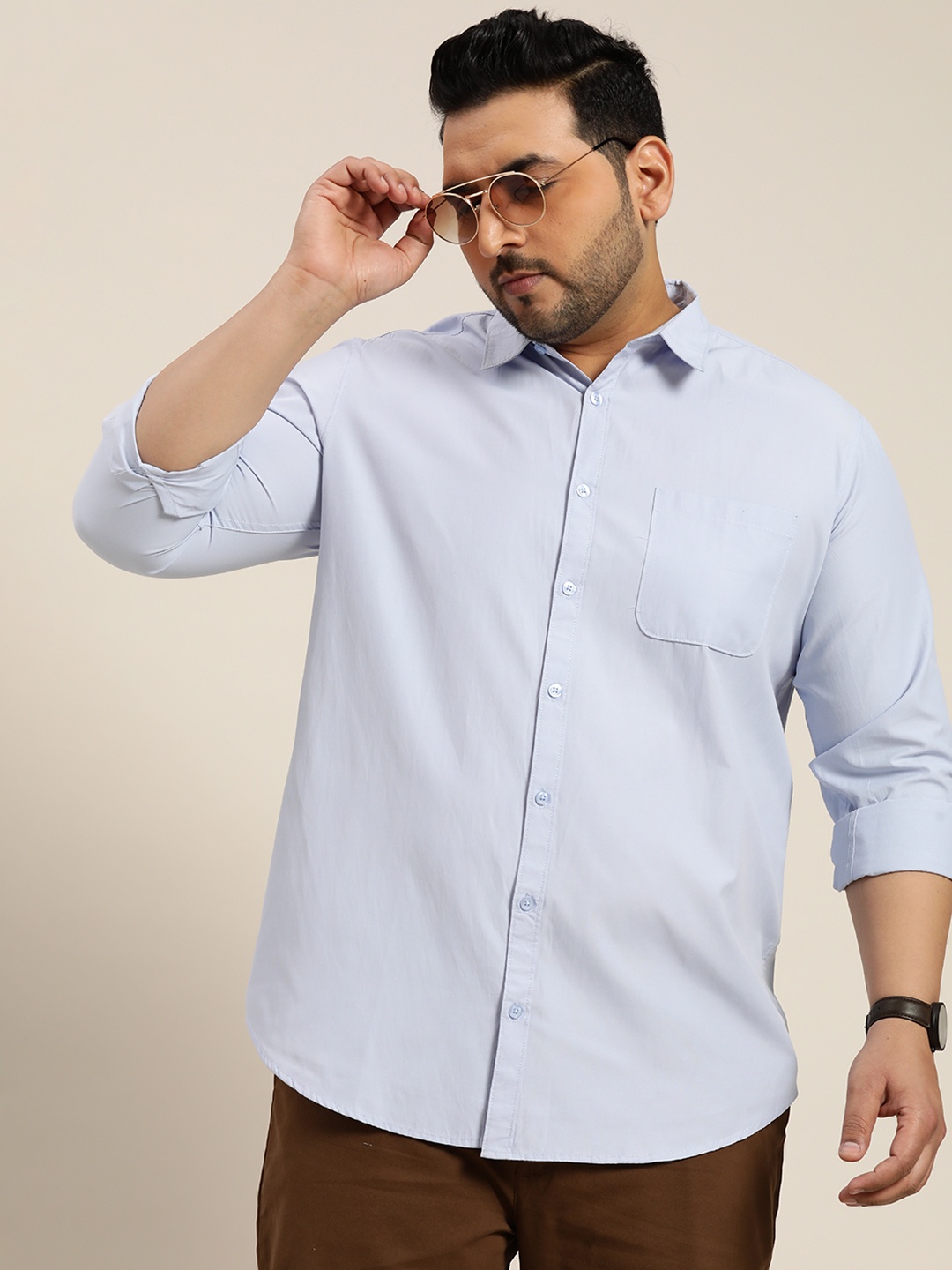 

Sztori Plus Size Full Sleeve Casual Shirt, Blue