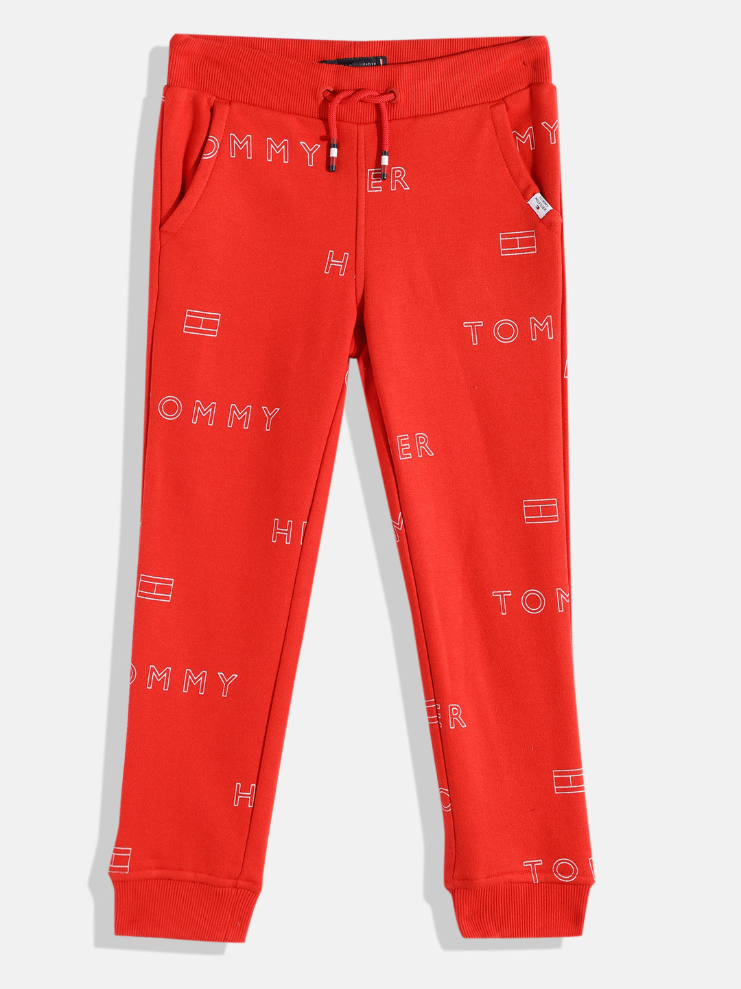

Tommy Hilfiger Boys Brand Logo Printed Joggers, Red