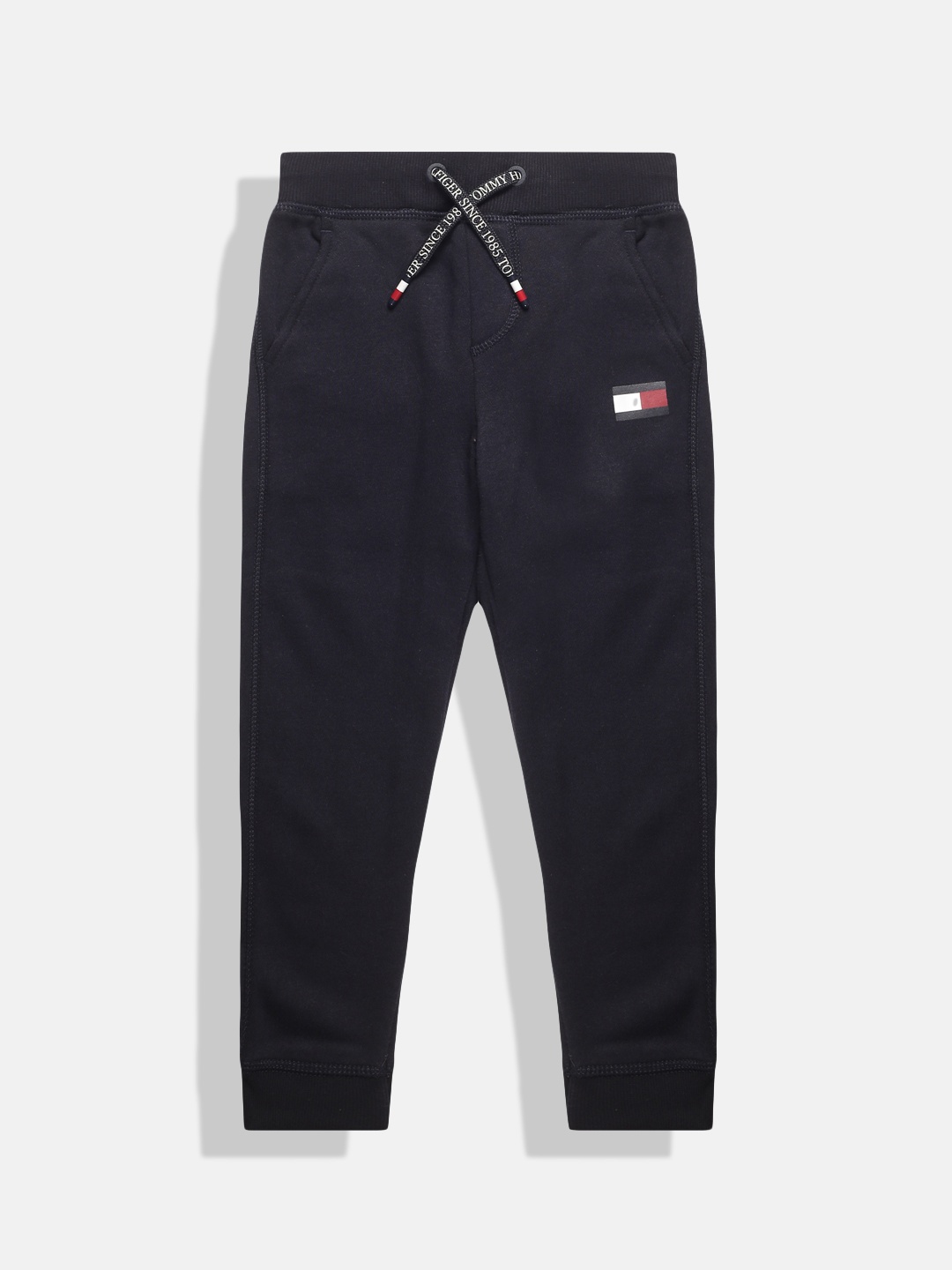 

Tommy Hilfiger Boys Navy Blue Brand Logo Printed Pure Cotton Joggers