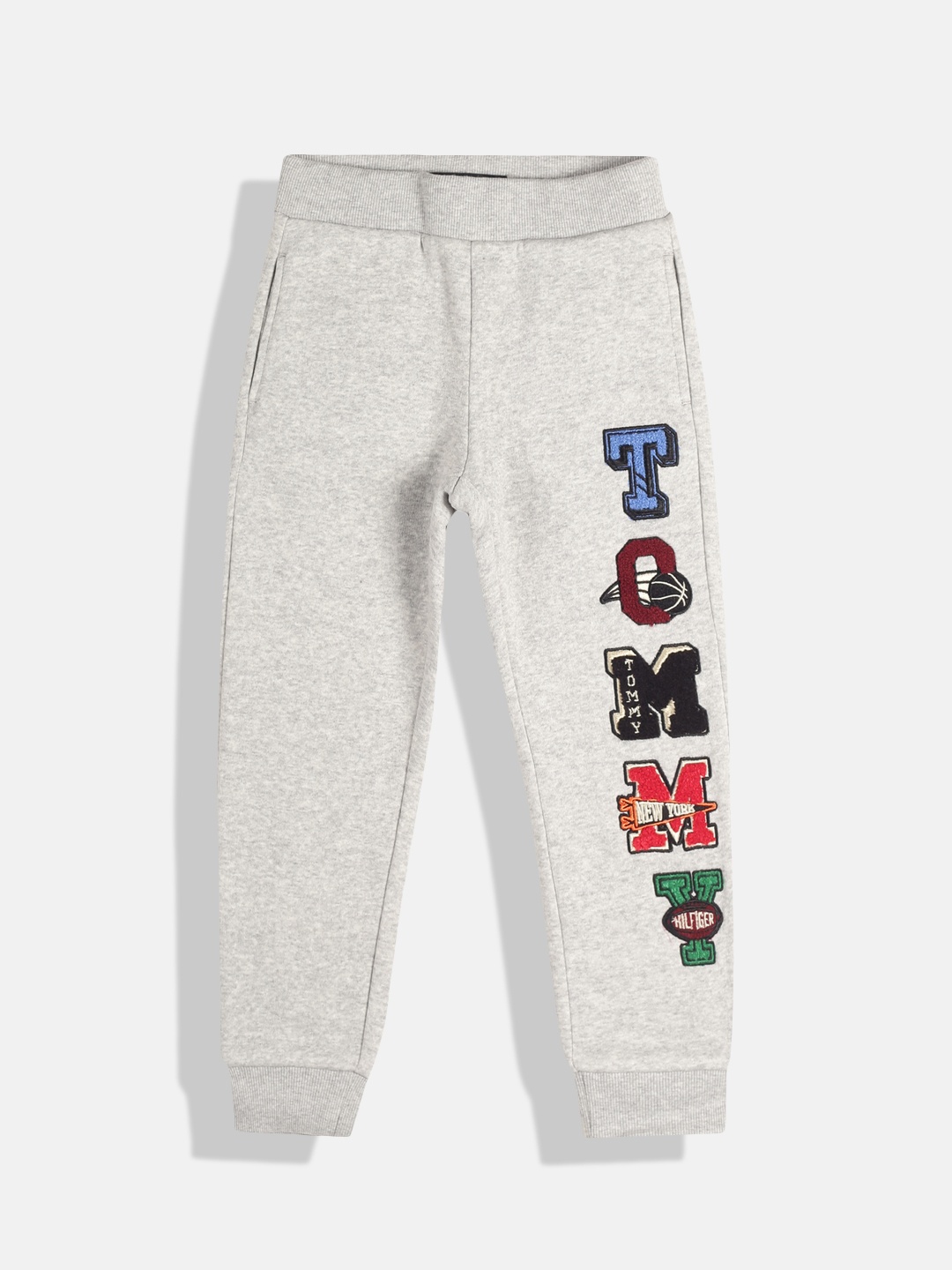 

Tommy Hilfiger Boys Regular Fit Printed Joggers, Grey melange