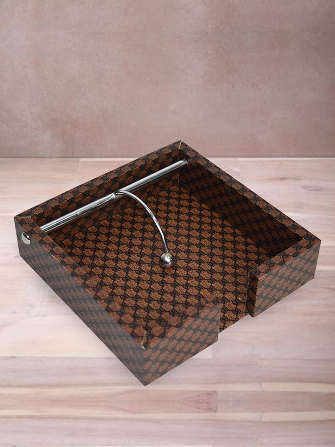 

Tranquil square Dark Brown Printed Wooden Tissues and Napkin Holder