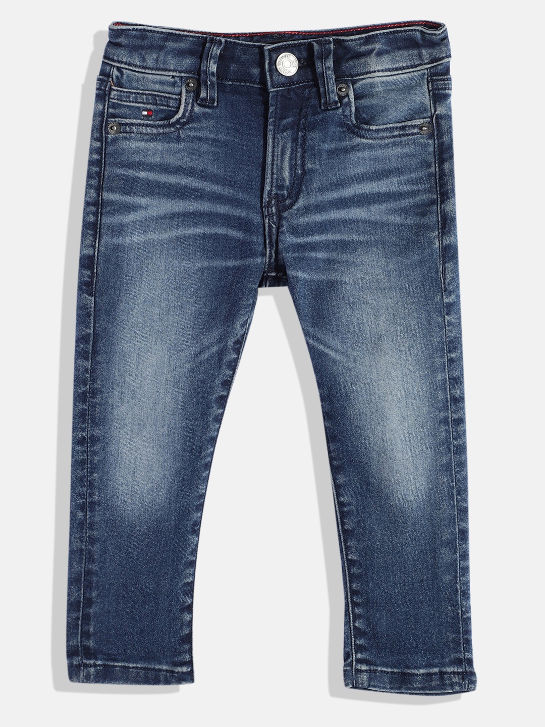 

Tommy Hilfiger Boys Straight Fit Heavy Fade Stretchable Jeans, Blue