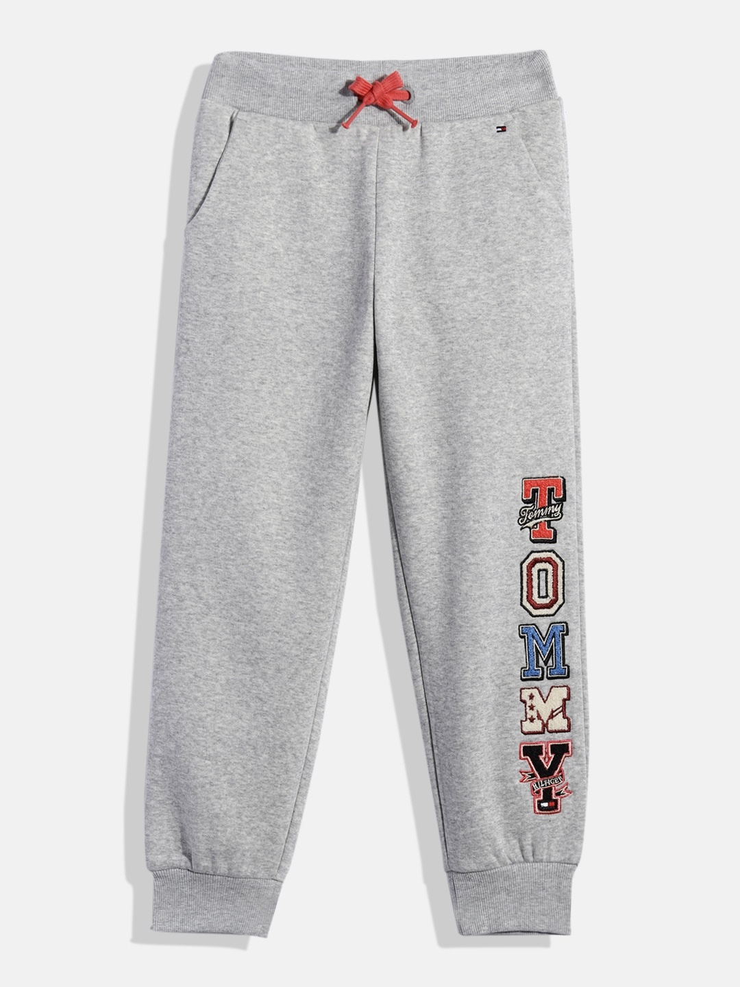 

Tommy Hilfiger Girls Grey Melange Applique Sustainable Joggers
