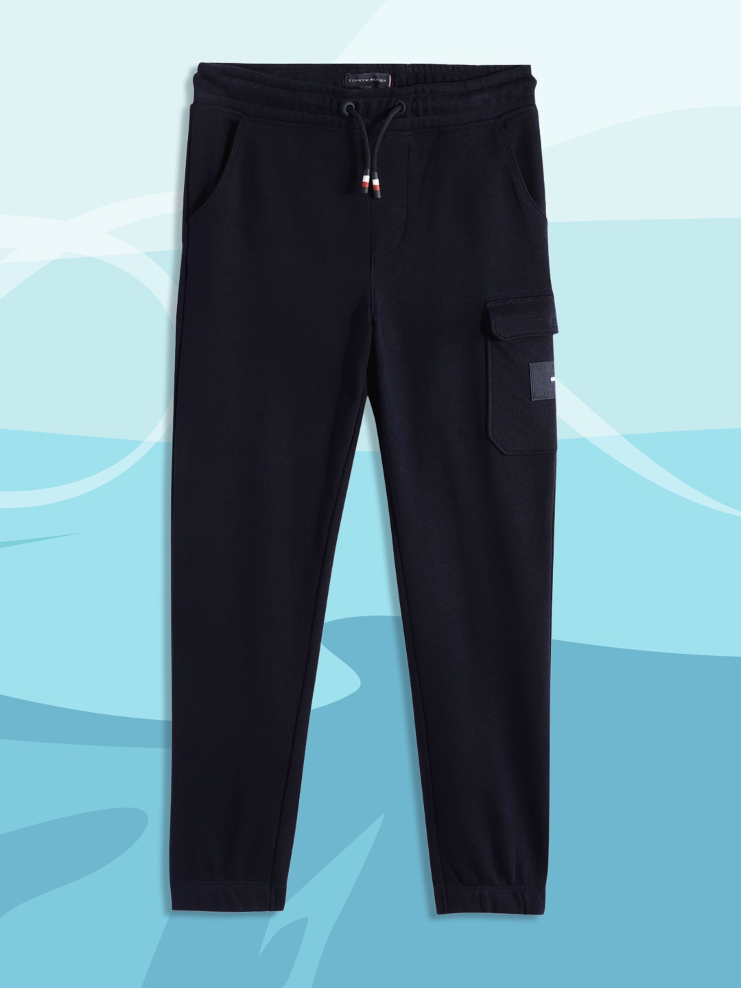 

Tommy Hilfiger Boys Navy Blue Regular Fit Mid-Rise Knitted Joggers