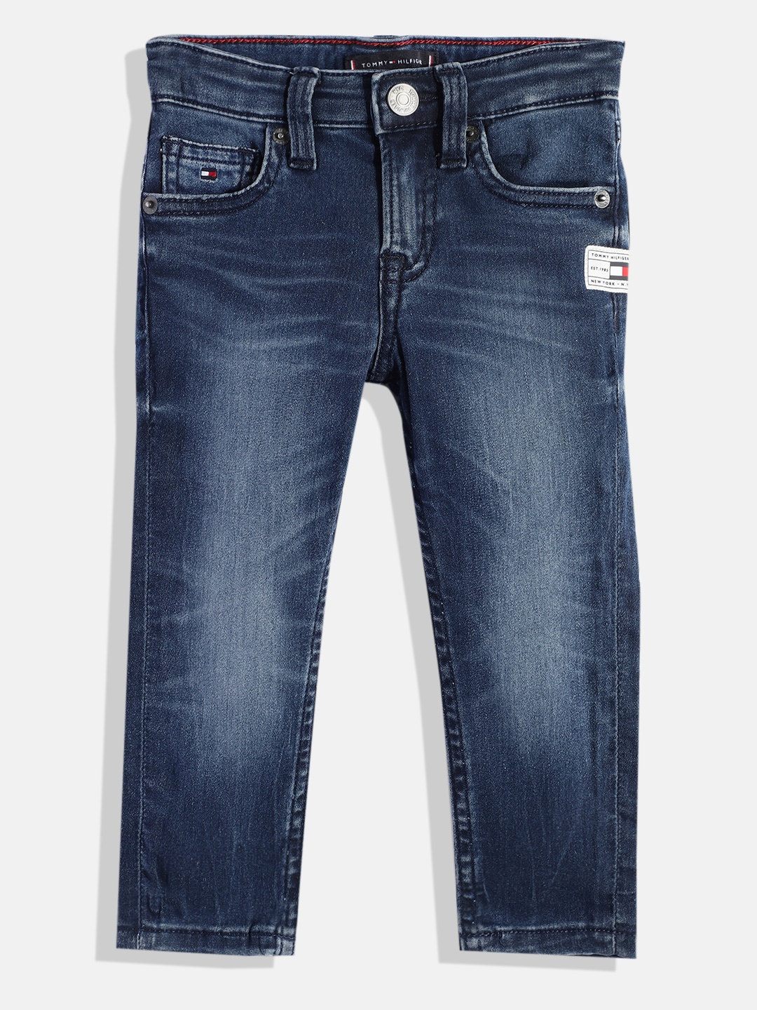 

Tommy Hilfiger Boys Slim Fit Heavy Fade Stretchable Jeans, Blue