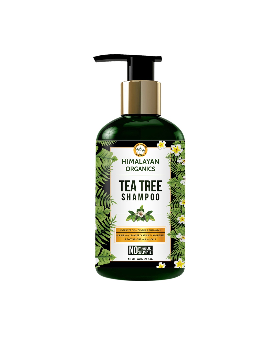 

Himalayan Organics Paraben Free Tea Tree Shampoo with Aloe Vera & Bhringraj - 300 ml, Green