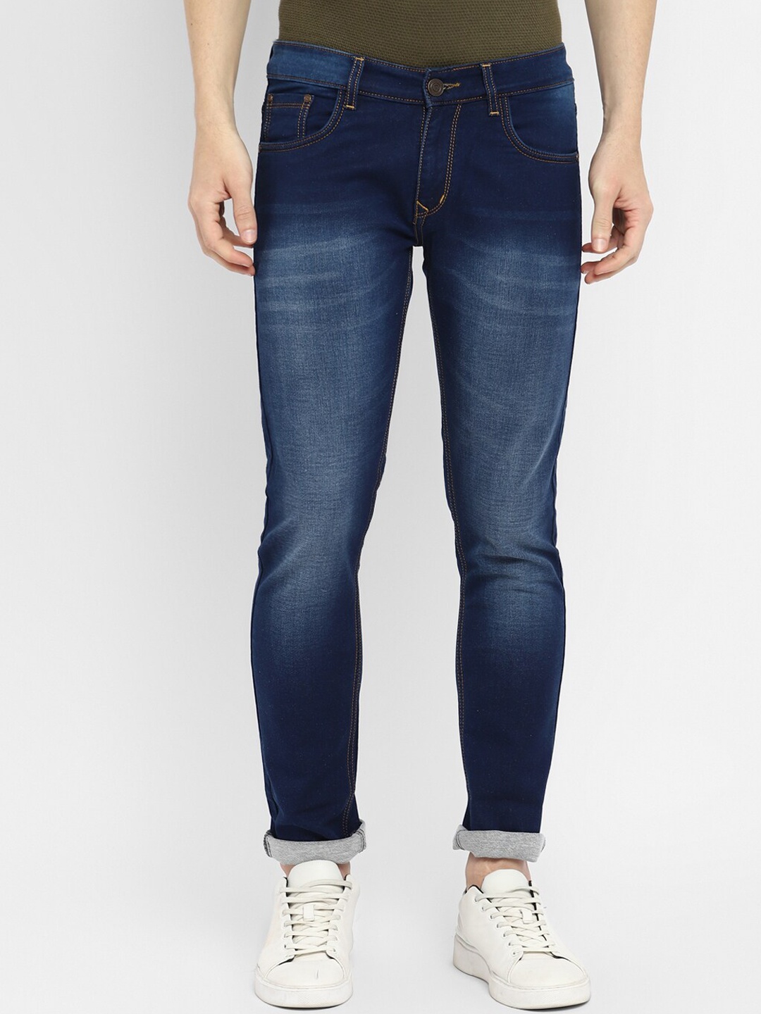 

Routeen Men Blue Slim Fit Heavy Fade Stretchable Jeans