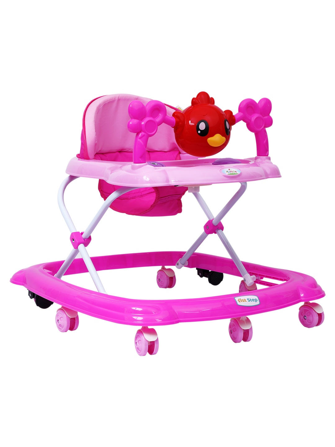 

1st Step Unisex Kids Pink Walker with 4 Level Height Adjustment and Musical Play Tray