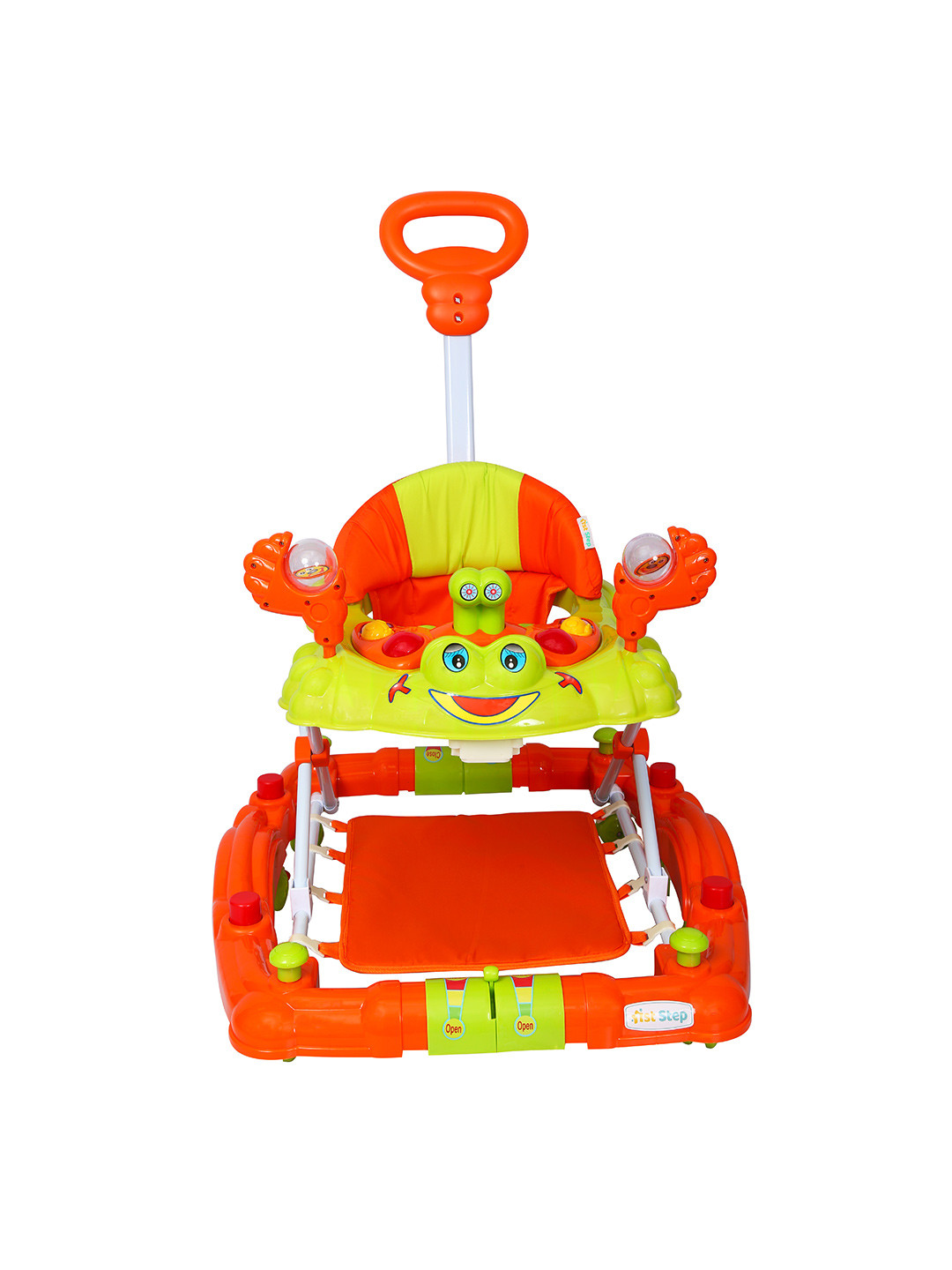 

1st Step Unisex Kids Orange Walker Cum Rocker with 4 Level Height Adjustment & Push Handle