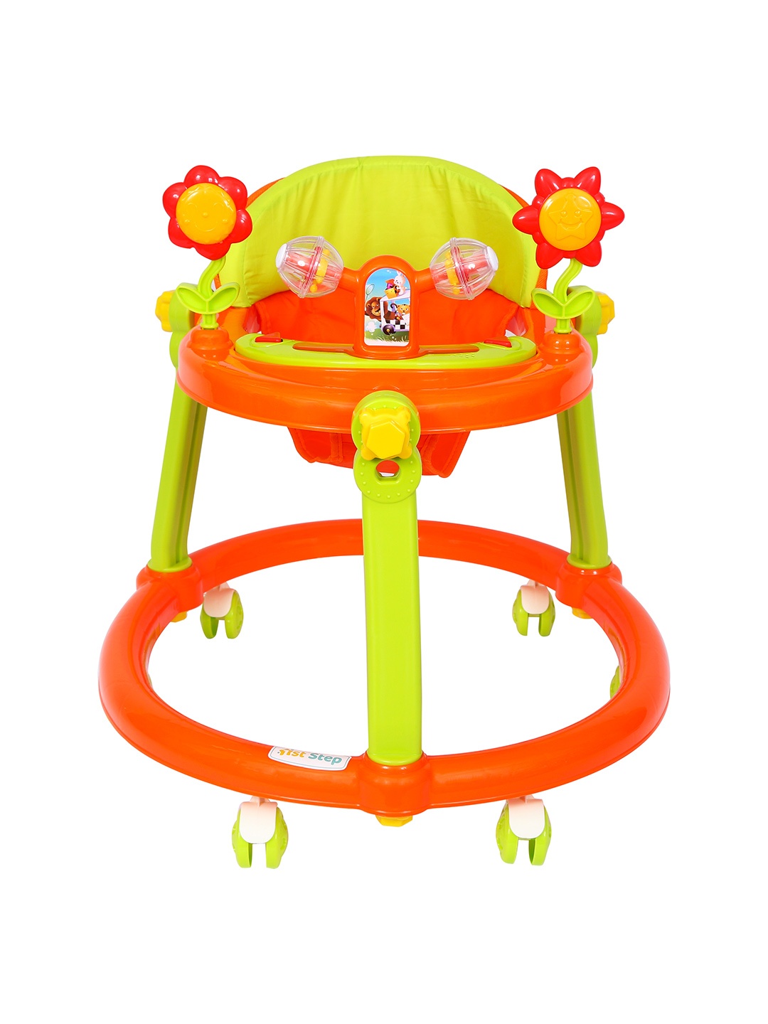 

1st Step Unisex Kids Orange Walker with 2 Level Height Adjustment and Musical Play Tray