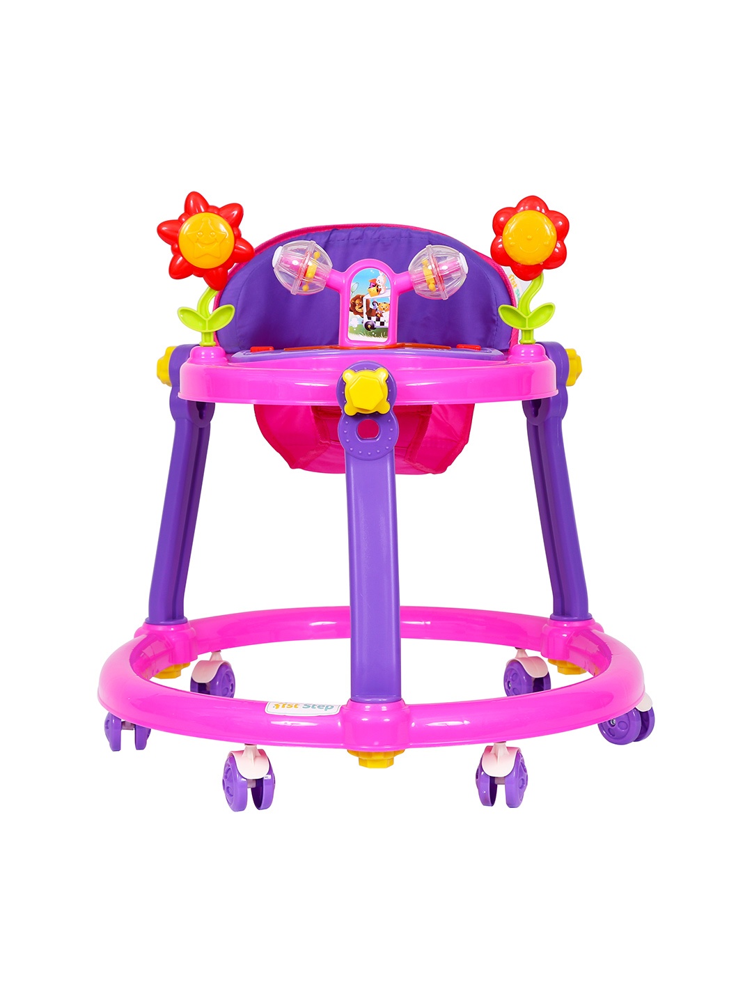 

1st Step Unisex Kids Pink Walker with 2 Level Height Adjustment and Musical Play Tray