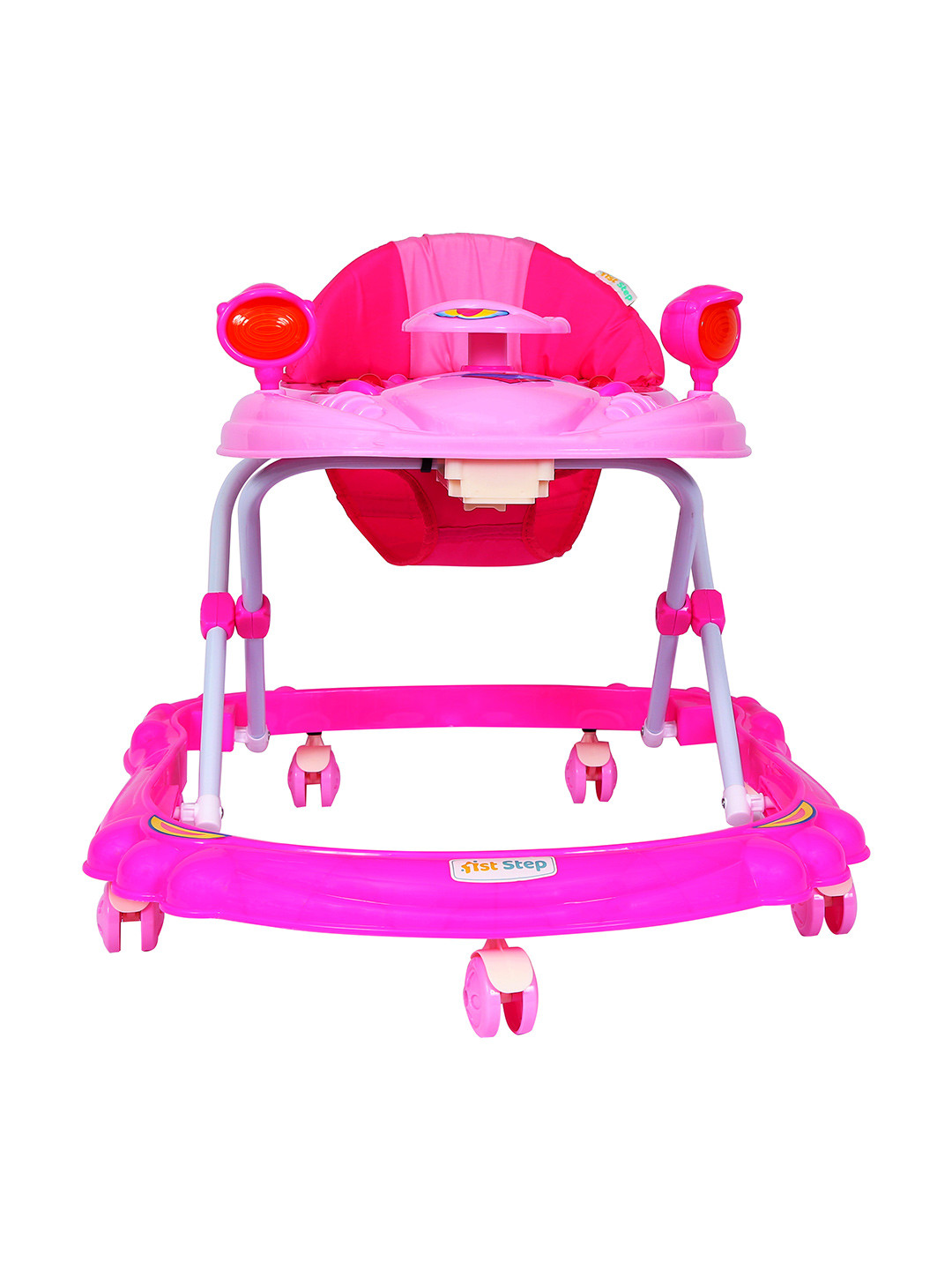 

1st Step Unisex Kids Pink Walker with 4 Level-Height Adjustment and Musical Play Tray