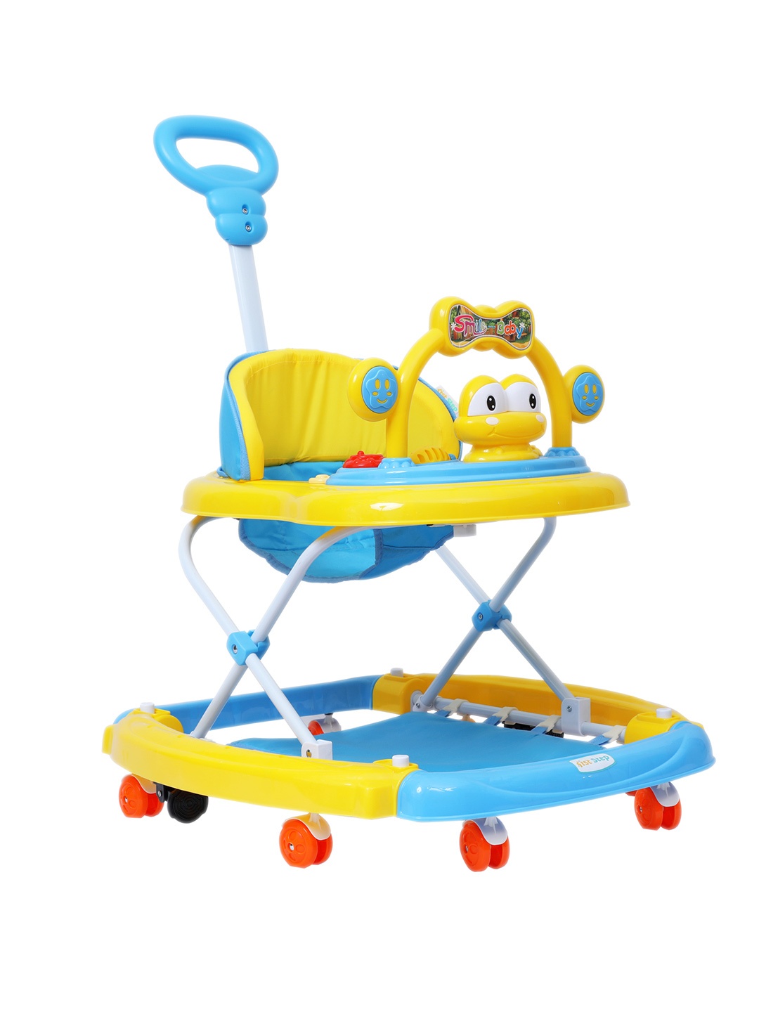 

1st Step Unisex Kids Blue Walker Cum Rocker with Push Handle and 4 Level Height Adjustment