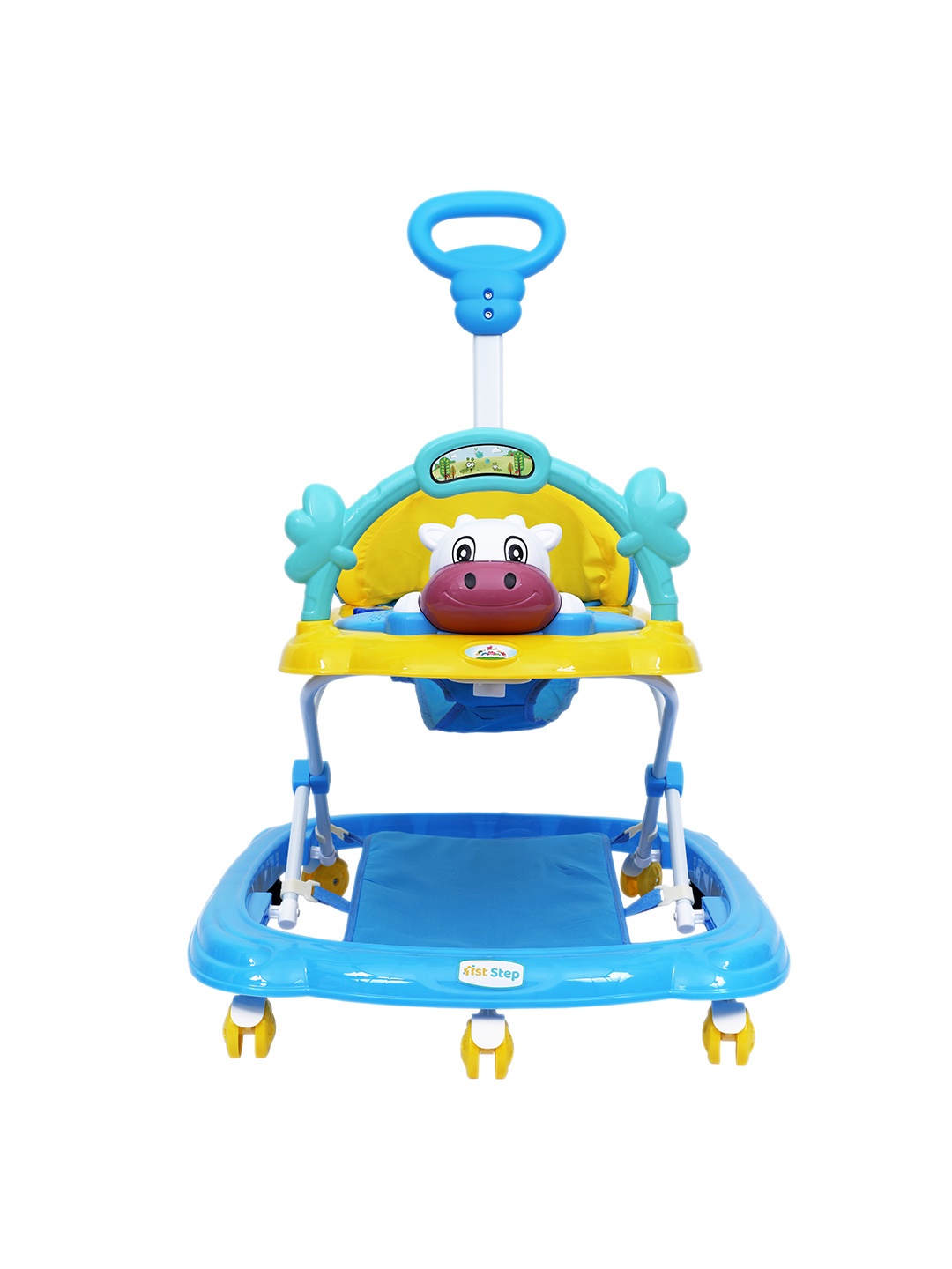 

1st Step Blue Walker with Push Handle and 4 Level Height Adjustment
