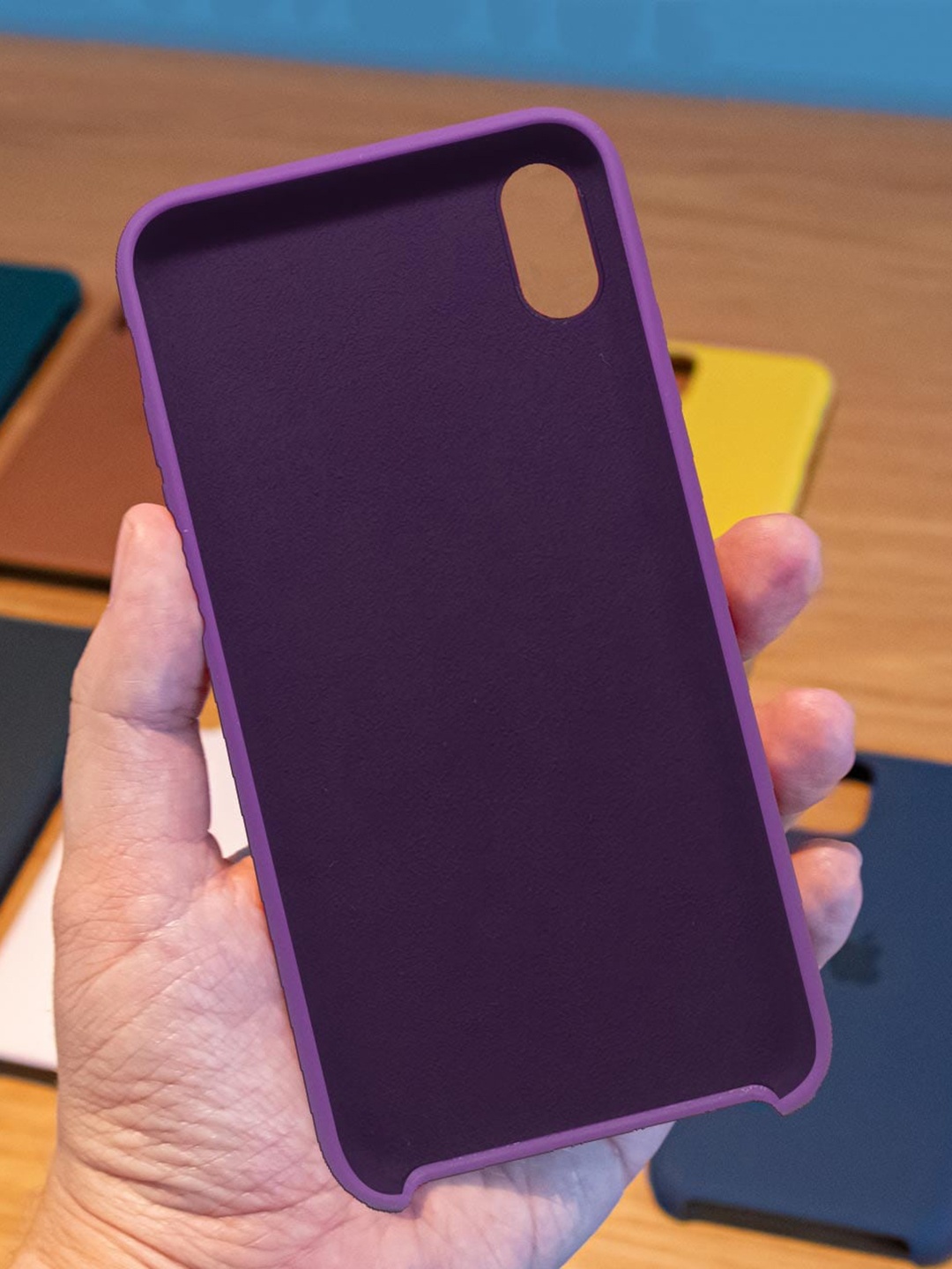 

macmerise Solid Silicone iPhone X Phone Back Case, Purple