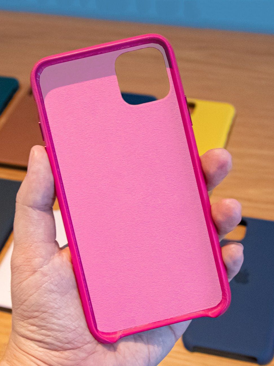 

macmerise Pink Solid Silicone iPhone 11 Pro Phone Case, Fuchsia