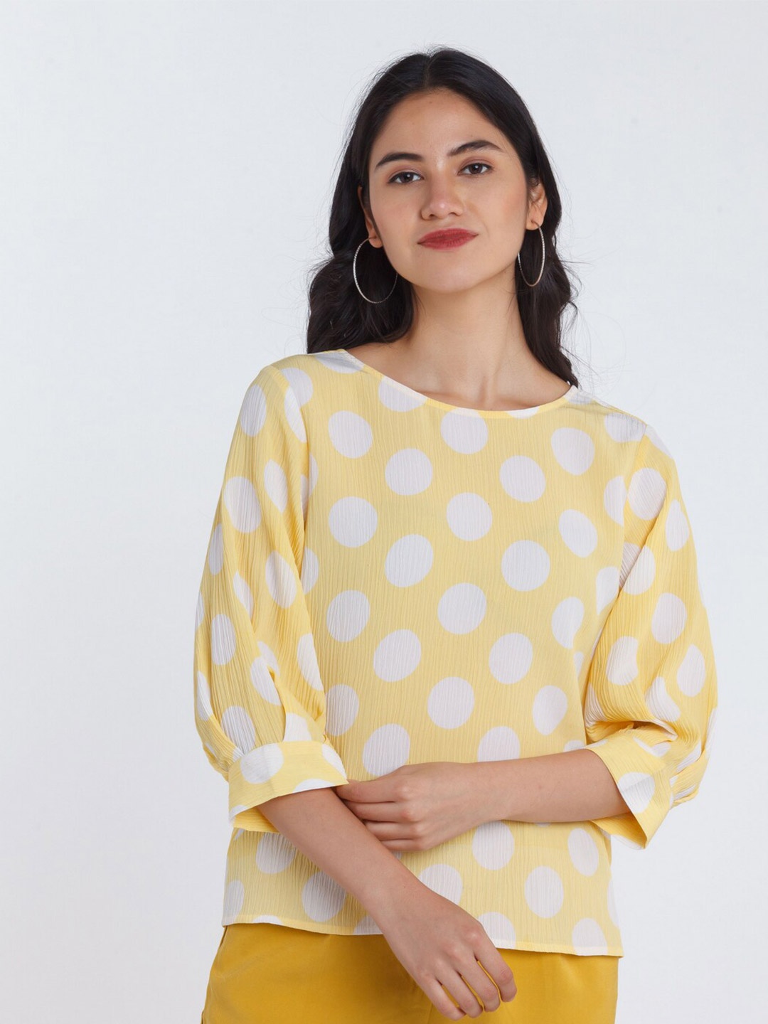 

Zink London Yellow Geometric Print Top