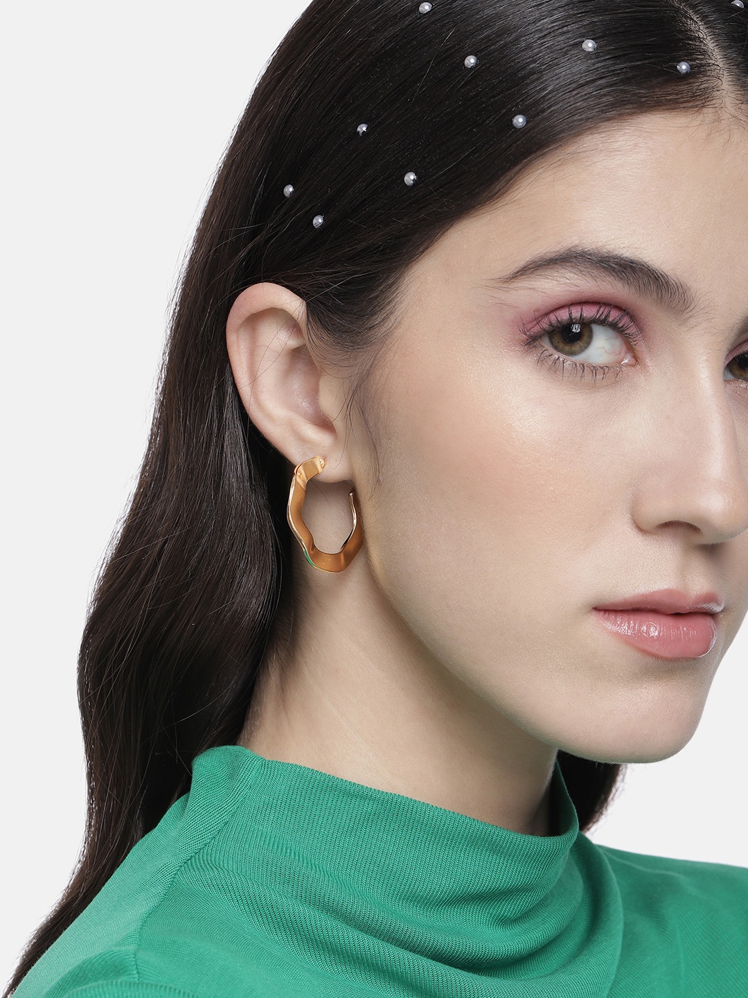 

DressBerry Set of 2 Circular Half Hoop Earrings, Gold
