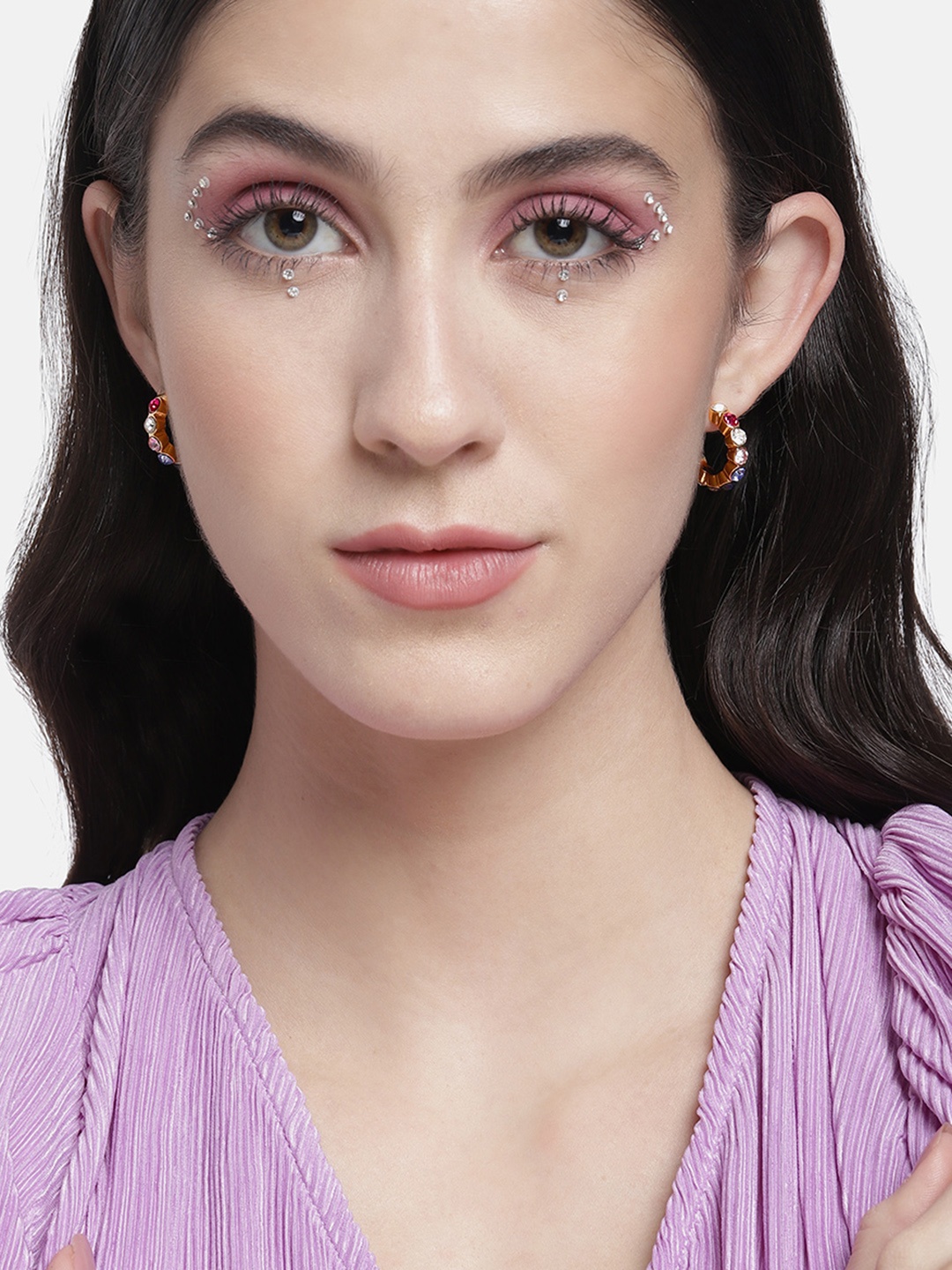 

DressBerry Multicoloured Circular Hoop Earrings, Multi