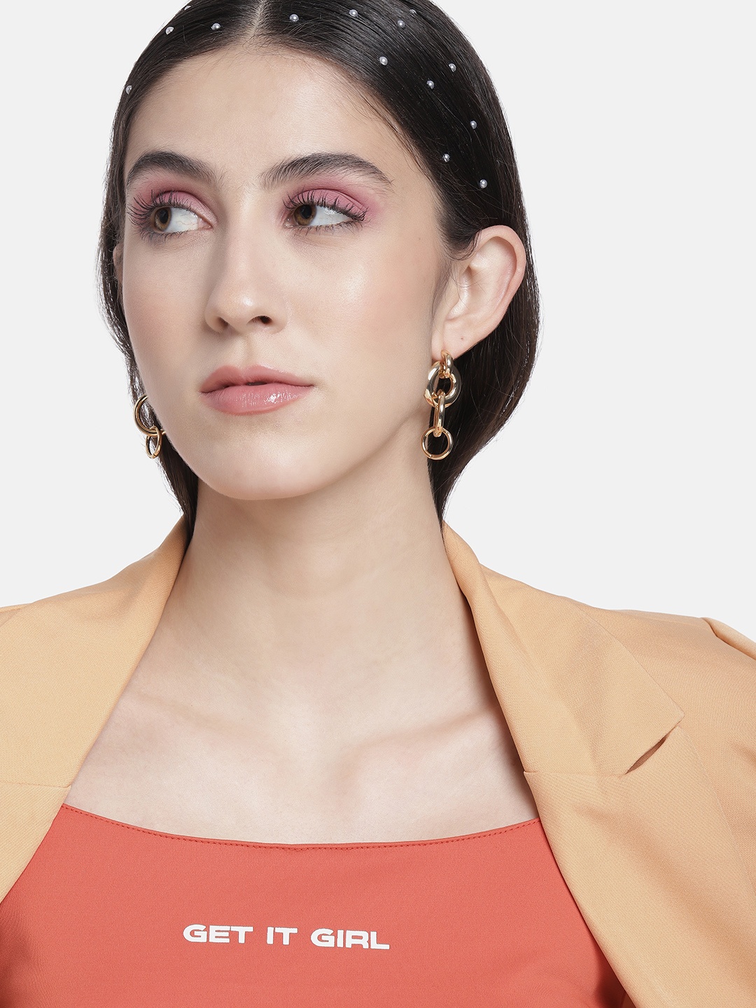 

DressBerry Gold-Toned Contemporary Drop Earrings