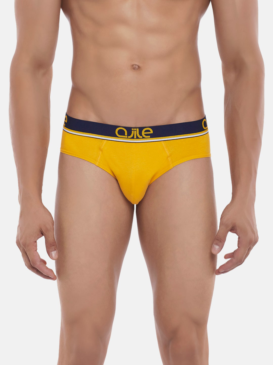 

Ajile by Pantaloons Men Yellow Solid Cotton Basic Briefs
