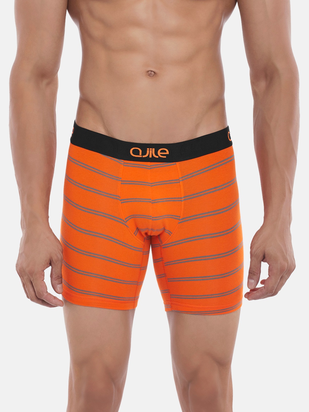 

Ajile by Pantaloons Men Orange Striped Trunks 8905500073719