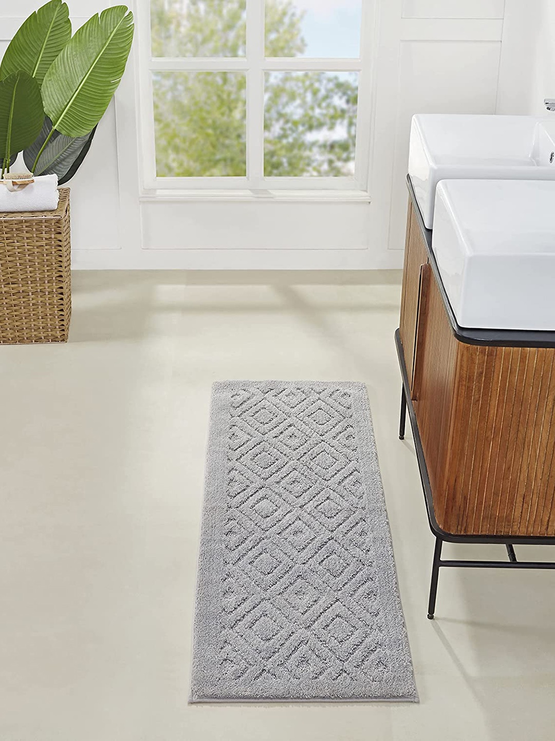

Pano Grey Textured Anti-Skid Bath Rugs