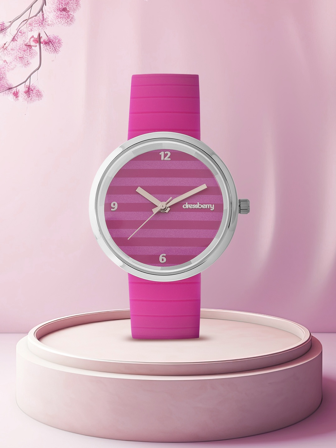 

DressBerry Women Striped Dial Analogue Watch MFB-PN-PF-DK2908-MAGENTA, Pink