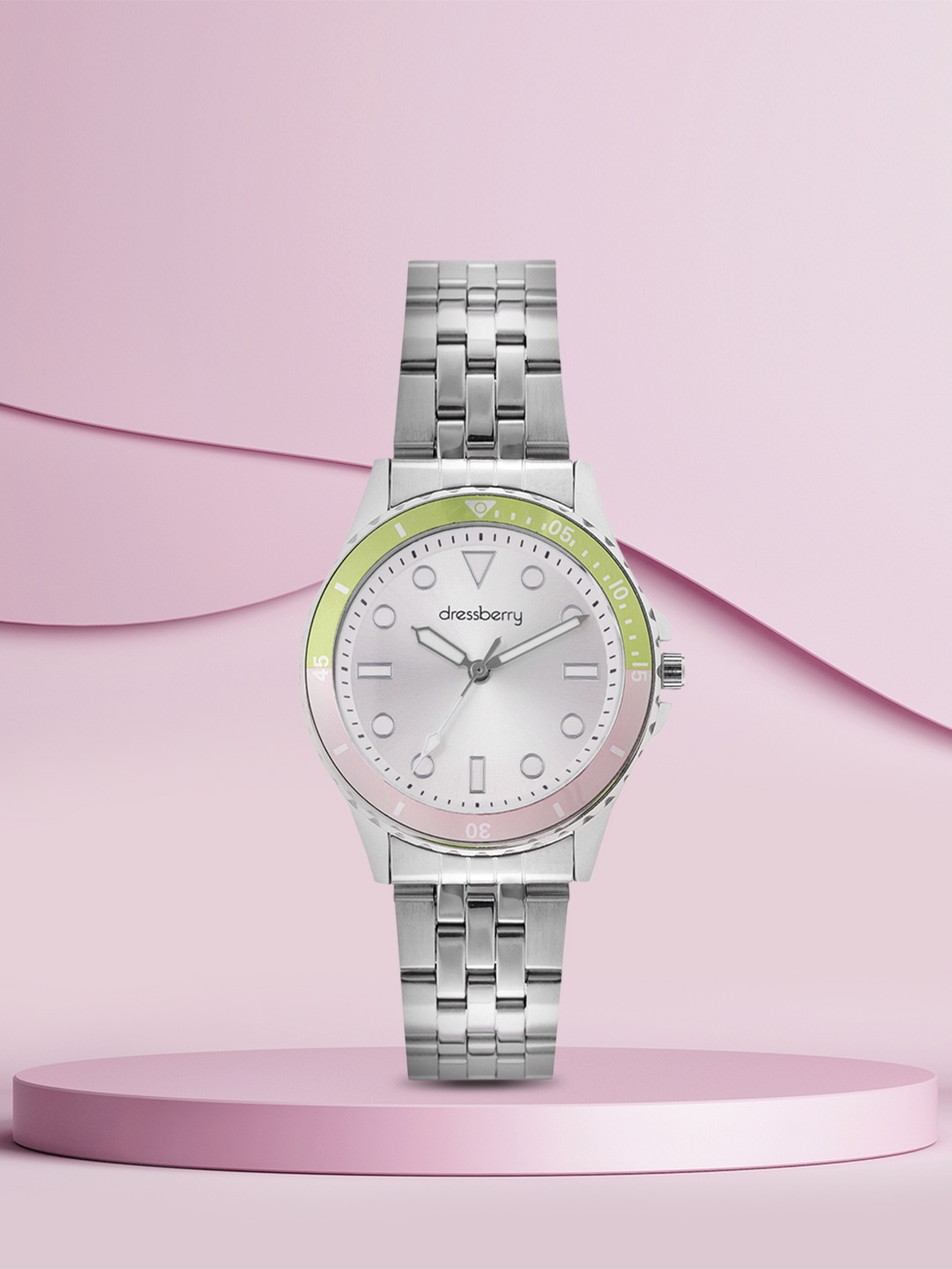 

DressBerry Women Dial & Bracelet Style Straps Analogue Watch MFB-PN-SNT- K11, Steel