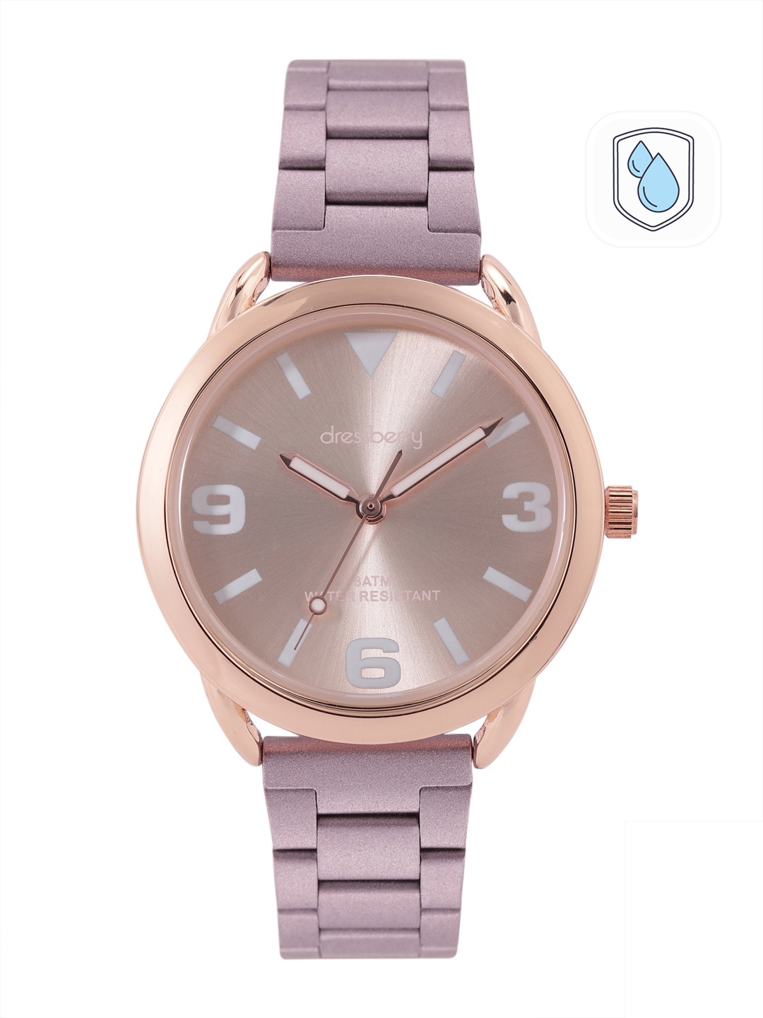 

DressBerry Women Bracelet Style Analogue Watch MFB-PN-PF-DK2494B-PURPLE, Rose gold