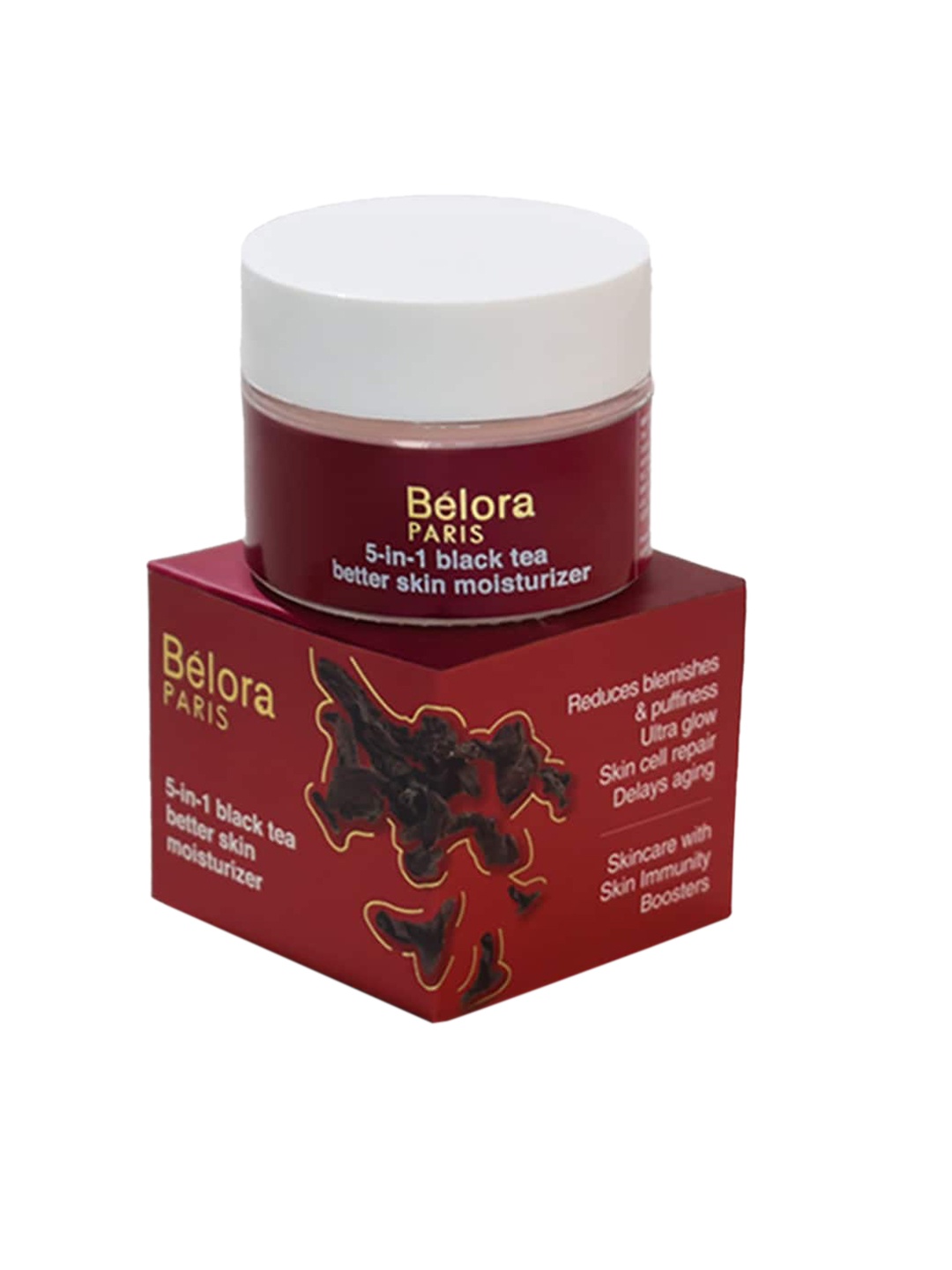 

Belora Paris 5-in-1 Black Tea Better Skin Moisturizer for Dark Spots & Blemishes - 50ml, Maroon