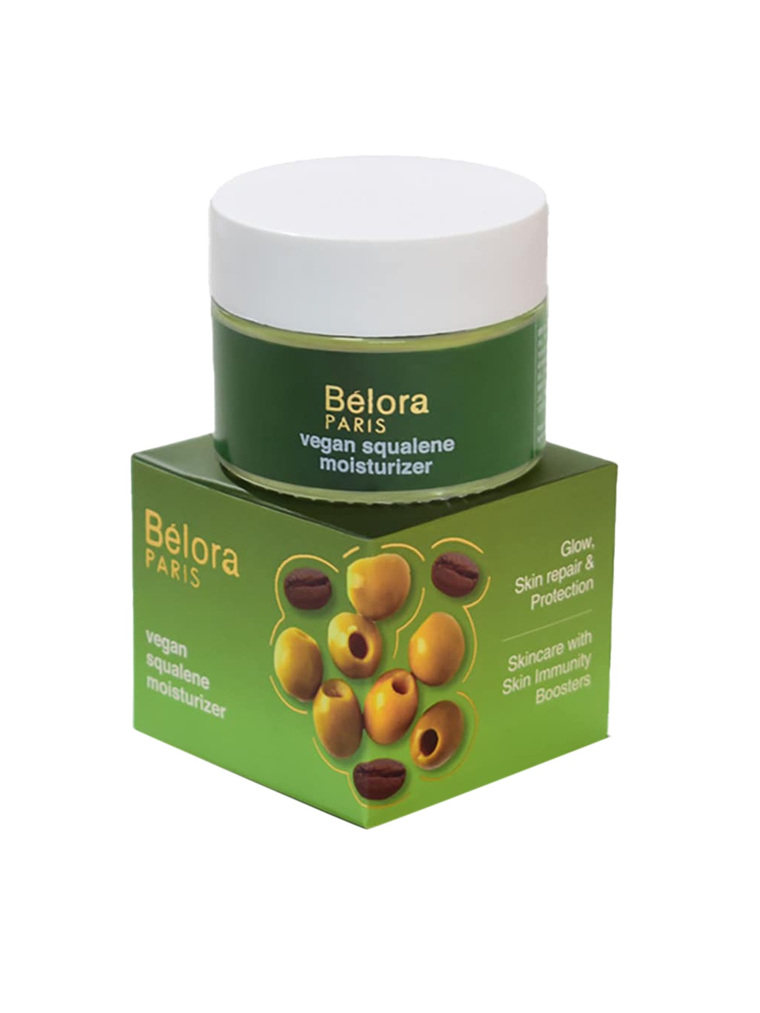 

Belora Paris Vegan Squalene Moisturizer with Coffee Seed Extract for Youthful Skin - 50ml, Green