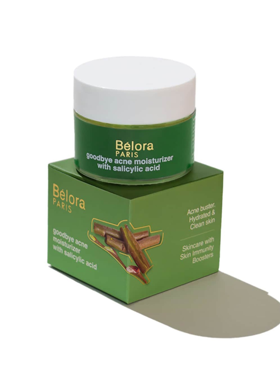 

Belora Paris Goodbye Acne Moisturizer with Salicylic Acid & Glycolic Acid - 50ml, Green